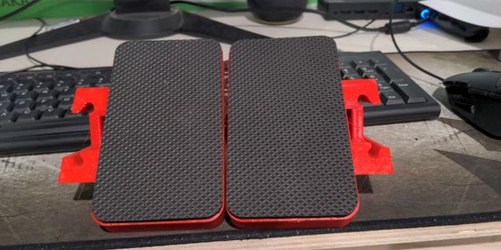 Crescent Kayak Foot Pegs - Angled and Padded - Red